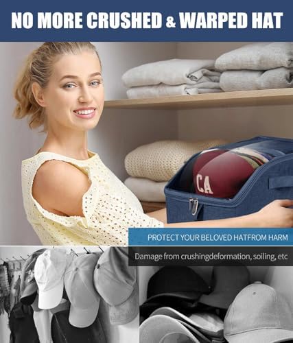 Livelab Hat Organizer for Baseball Caps, Hat Storage Boxes, Blue 2Pcs - Image 5