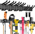 Garage Tool Organizer Wall Mount, 48" Heavy-Duty Metal Wall Organizer, 3 Rails with 6 Adjustable Hooks, Garden Storage Rack for Organization Sturdy Tool Hanging Holder for Shovel Shed Yard by BlumeTrec