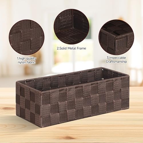 Posprica Woven Baskets, Storage Baskets for Organizing (Set of 8), Cube Baskets Bin Container Matching Storage Boxes Organizers for Pantry, Office, Shelves, Media-room - Image 5