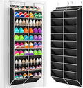 Yecaye 30 Pairs Over the Door Shoe Organizer, Large Capacity Hanging Shoe Rack for Door Hanger with Deep Pockets, Heavy Duty 10 Tier Shoe Holder for Sneakers Boots Heels College Dorm Essentials, Black by Yecaye