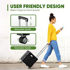 Folding Utility Cart, Portable Rolling Crate Handcart Collapsible Shopping Trolley with Lid, Foldable Tool Box Basket with 4 Rotate Wheels for Grocery, Office, Luggage, School - Black - Image 5