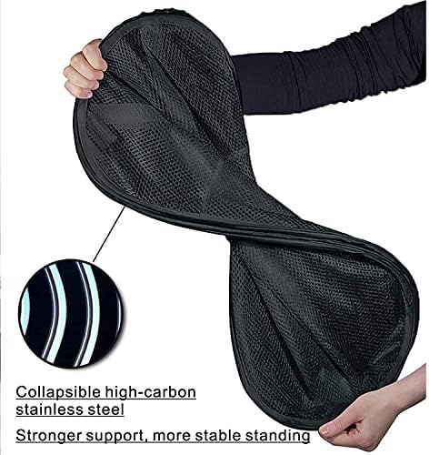 BATTOO Strong Mesh Pop Up Hampers for Laundry, Collapsible Laundry Baskets with Side Pocket Carry Handles for Laundry Room, Bathroom, Kids Room, College Dorm or Travel Black - Image 3
