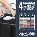 STO STO Laundry Sorter 4 Section, 4 Bag Clothes Hamper, Rolling Laundry Cart Basket with Heavy Duty Lockable Wheels and Removable Bag for Laundry Room, Bedroom, Closet, Black - Image 4