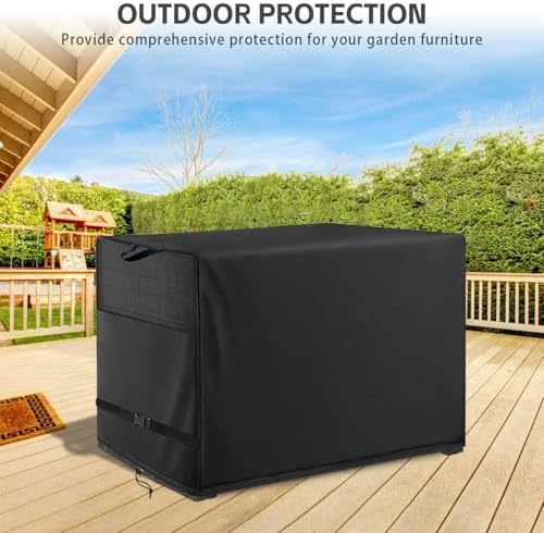 Outdoor Dining Table Cover for Patio Metal Steel Slat Table Black - Image 7