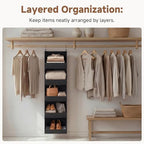 StorageWorks Basics Hanging Closet Organizer, Foldable Storage Organizer | 5-Shelf Wide Trapezoid Closet Shelves with Reinforced Anti-Sagging Support for Sweaters, Hoodies and Handbags, Black - Image 7