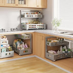 2 Pack 19IN-Depth Under Sink Organizer,Pull Out Cabinet Organizer With Smooth Cylindrical Rail,Metal Slide Out Drawer for Kitchen Bathroom Laundry,8-Level Tool Free Height Adjustable-Gun Gray - Image 7