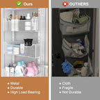 VyGrow Over The Door Organizer, 8-tier Metal Door Organizer Hanging with Adjustable Baskets, Behind The Door Storage for Bedroom Closet Bathroom Pantry Cabinet Kitchen, White - Image 6