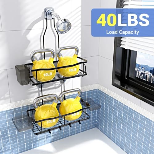 Hanging Shower Caddy Over Shower Head - No Drill Rustproof Shower Rack - Image 4