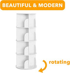 SpaceAid 4 Tier Rotating Bookshelf Tower, Spinning Bookcase Lazy Susan, Revolving 360 Book Shelf Storage Round Carousel, Vertical Rotate Turning Spiral Corner Organizer, White - Image 7