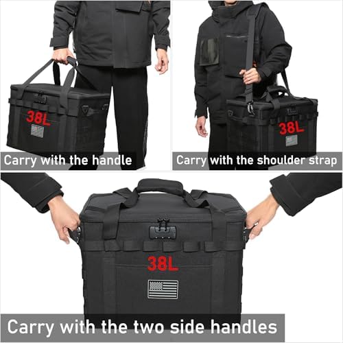 Tactical Camping Storage Bag - 38L Utility Tote Bag Organizer with Combination Lock and Shoulder Strap - Image 5