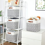 Temary Collapsible Baskets 13 Inch Storage Cubes for Organizing, Storage Baskets for Shelves, 4 Pack Fabric Storage Cubes Bins for Towels, Blankets (Grey Polygon) - Image 5