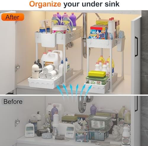 Sevenblue 4-Pack 2-Tier Under Sink Organizer with Pull Out Drawers - Image 3