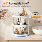 Yesland 3 Tier Lazy Susan Turntable - 12'' Round Tiered Rotating Kitchen Spice Organizer and Non-Skid Organization Storage Container - Tiered Tray for Fruit, Snacks, Cosmetic, Pantry, Bathroom(Grey) - Image 7