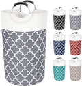 Large Laundry Basket 82L Tall Collapsible Hamper with Handles for Dorm Grey by Fabspace