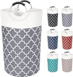 Large Laundry Basket 82L Tall Collapsible Hamper with Handles for Dorm Grey by Fabspace