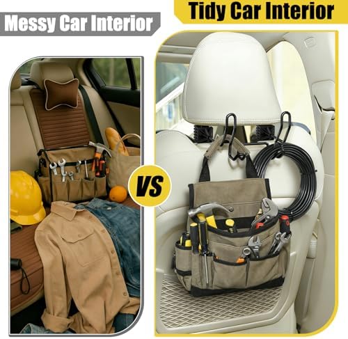 Hard Hat Holder for Truck Car Helmet Organizer, Double Hooks, Black, 1 Pcs - Image 5
