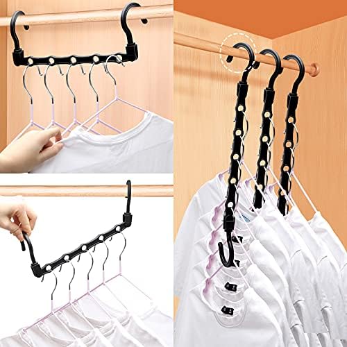 24 Pack Closet Organizers and Storage, Stronger Space Saving Hangers | Clothes Hanger, 5 Holes, Closet Storage, College Dorm Room Essentials for Girls Guys, Magic Home Organization - Image 5
