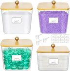 Lifewit Laundry Pods Container with Lid, 0.53+0.7gal, Natural, 4 Pcs by Lifewit