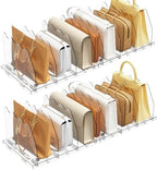 SPACEKEEPER Adjustable Shelf Divider for Closet,2 Pcs Clear Purse Organizer by SPACEKEEPER