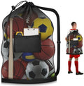 Extra Large Mesh Ball Bag, Heavy Duty 40"x30" Hold 10-12 Soccer Basketball by Hoiny