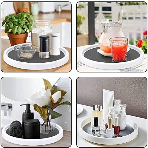 10 Inch Non-Skid Lazy Susan Organizers - Turntable Rack for Cabinet, Pantry Organization and Storage, Kitchen, Fridge, Bathroom Makeup Vanity Countertop, Under Sink Organizing, Spice Rack - Image 2