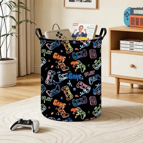Game Fabric Storage Bin Nursery Organizer Basket - Image 3