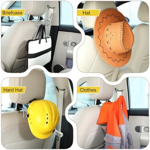 Hard Hat Holder for Truck Car Helmet Organizer, Triple Hooks, Silver, 1 Pcs - Image 2