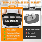 Collapsible Laundry Baskets, Tear-proof Dirty Clothes Hampers for Laundry, Foldable Laundry Basket with Dual Handles, Easy to Carry Pop Up Hamper for Bedroom, Bathroom, Dorm, Laundry Room Black - Image 6