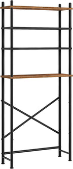 HOOBRO Over the Toilet Storage, 4-Tier Over Toilet Bathroom Organizer, Freestanding Above Toilet Shelf with Adjustable Feet, Space Saving, Easy to Assemble, Rustic Brown and Black BF64TS01 - Image 9