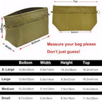 Handbag Tote Purse Organizer Insert, Small, Khaki Green - Image 2