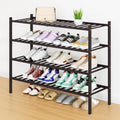 Smiry Bamboo Shoe Rack, 16 Vertical Slats, 4 Tier - 33.7" Wide, Brown by Smiry