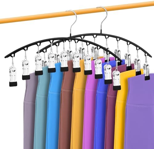 InPoTo Legging Organizer 2 Pack Metal Hanger 10 Clips Holds 20 Leggings by InPoTo