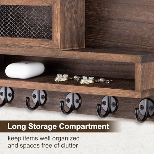 Key Holder for Wall, Mail Organizer with Storage Compartment - Image 4
