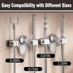 6PCS Broom Holder Mop Hanger Wall Mount, No Drill Suction Cup Mop and Broom Organizer with Hooks, Space Saving Adjustable Rack Removable Mop Clip for Bathroom, Kitchen, Garage, Laundry Room - Image 3