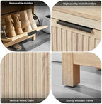4-Flip Drawer Shoe Cabinet Narrow Entryway Rack, Oak - Image 4
