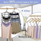 3Pcs Tank Top Hangers Space Saving Hanger Organizer Bra Hangers Black - Image 3