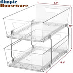 Simple Houseware 2 Tier Basket Drawer Cabinet Pull-Out Organizer, Clear - Image 3