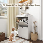 FTZxHKLX Shoe Cabinet with 2 Flip Drawers, Slim Shoe Storage Cabinet, White - Image 3