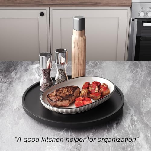 VERTORGAN Lazy Susan Bamboo Organizer for Kitchen,Cabinet,Large(Black) - Image 4