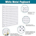 Peg Board Kit, Includes Pegboard and Accessories,with Hooks and Bins,Peg Board Wall Organizer for Office,Ornaments Display,Crafts Organization (129, White) - Image 5