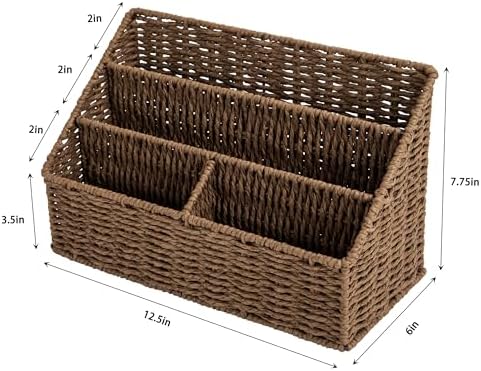 Mail Organizer Countertop,Mail Organizer For Desk,Mail Basket(Brown) - Image 5