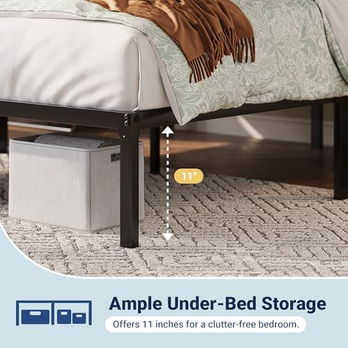 Allewie Queen Bed Frame, 12 Inch Metal Beds with Storage Space, Black - Image 6