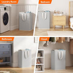 Lifewit 2 Pack Laundry Basket 65L Each, Collapsible Clothes Hamper with Reinforced Handles, Freestanding Waterproof Design for Bedroom and Laundry Room, Grey 130L Total - Image 6