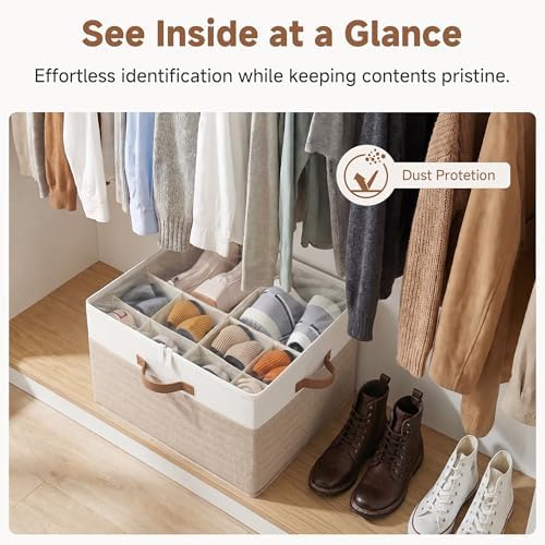 StorageWorks 2-Pack 32-Pair Closet Shoe Storage Organizer, Brown and White - Image 6