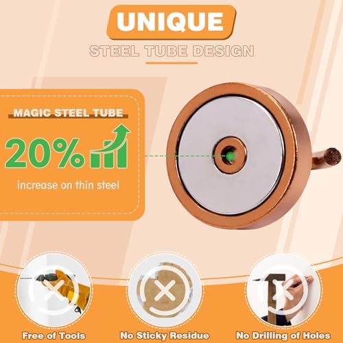 Neosmuk Magnetic Hooks Steel Tube Design for Cruise,80lb+ Bronze,10 Pack - Image 3