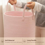 OIAHOMY 80L Nursery Hamper Laundry Basket Laundry Hamper Pink - Image 6