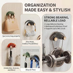 Arch Purse Hanger for Wall, No Drill Adhesive Bag Hooks for Closet & Entryway, Heavy Duty Wall Mounted Organizer Holder for Handbags, Backpacks, Headphones & Hats (1 Pack - Modern Gray) - Image 4
