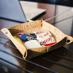 boshiho Valet Tray for Men, Natural Cork Jewelry Catchall Key Phone Coin Box Change Caddy Bedside Storage Box (Cork) - Image 6