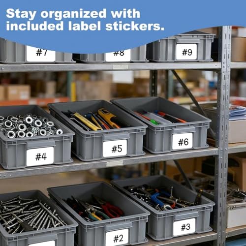 3-Pack Heavy Duty Part Bins, Stackable Tool Storage Bin for Hardware - Image 4