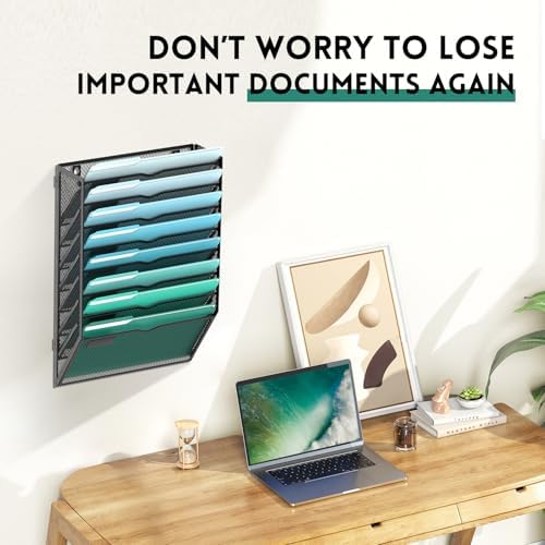 SUPEASY 8-Tier Wall File Organizer, Wall Mounted Mail Sorter, 2 Pack - Image 4